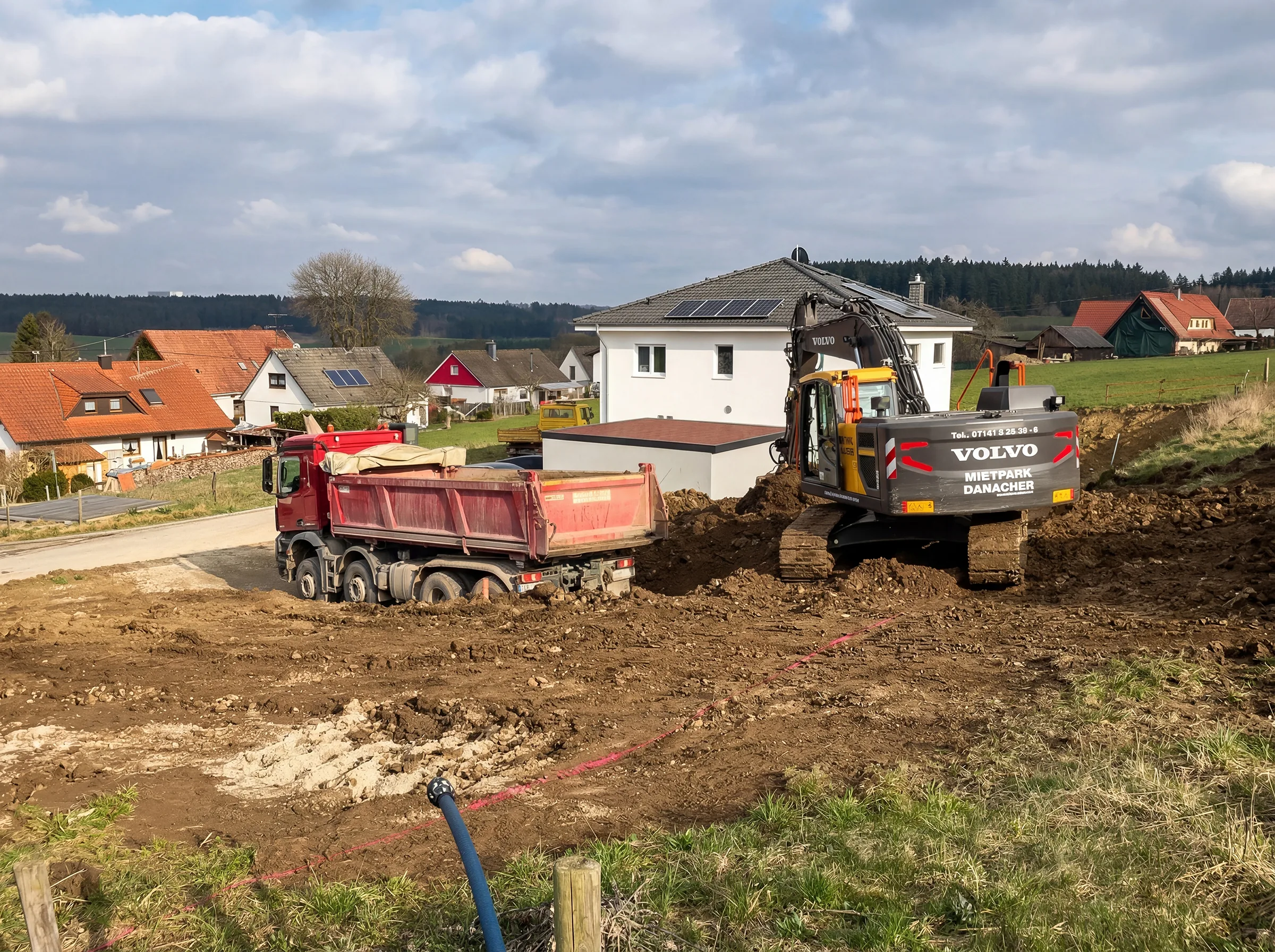 Tiefbauarbeiten mit Bagger